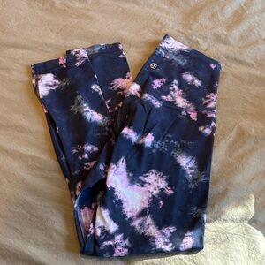 lululemon athletica Navy and Pink Tie-Dye High-Rise Leggings